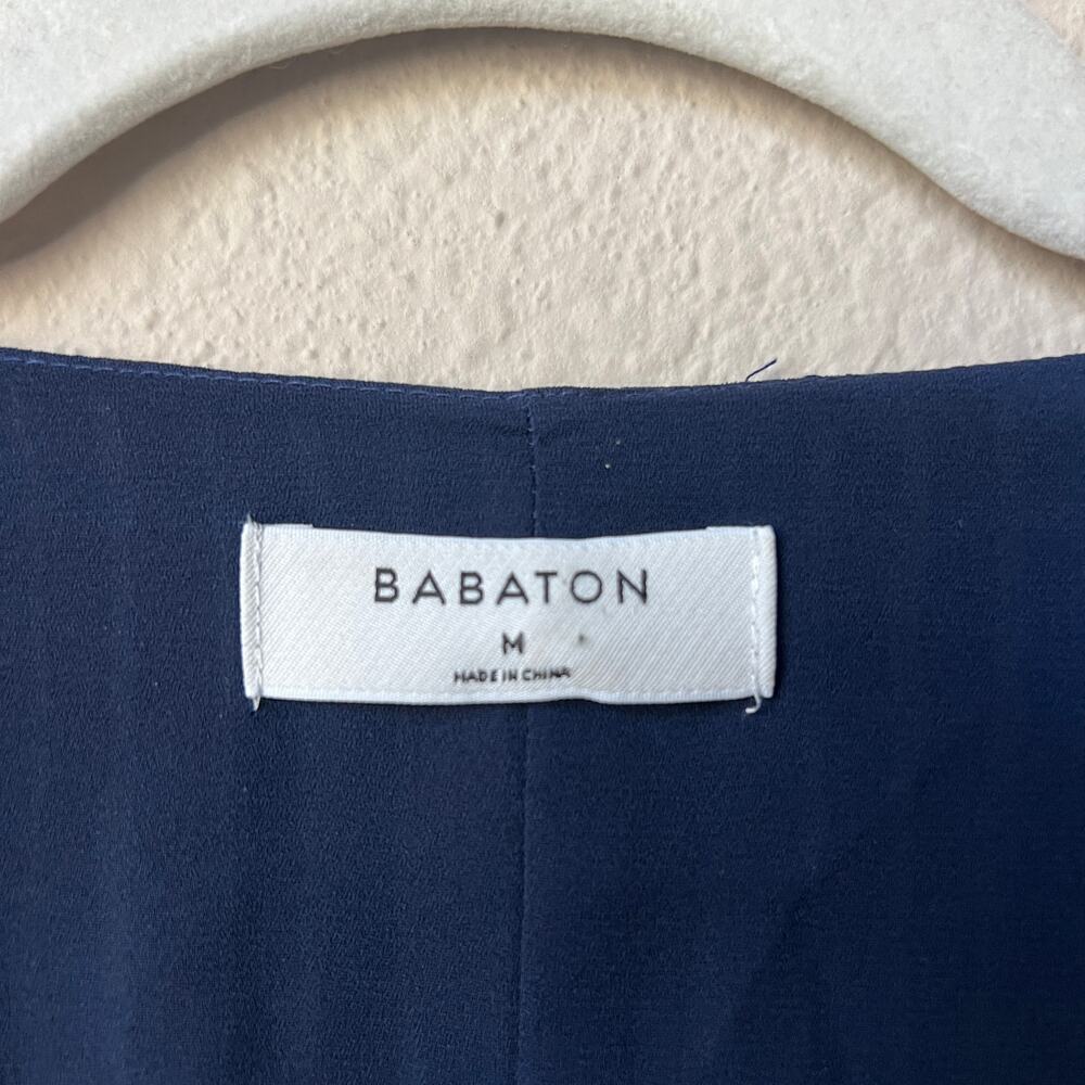 Aritzia Navy and White Striped Wrap Mini Dress - Picture 4 of 6